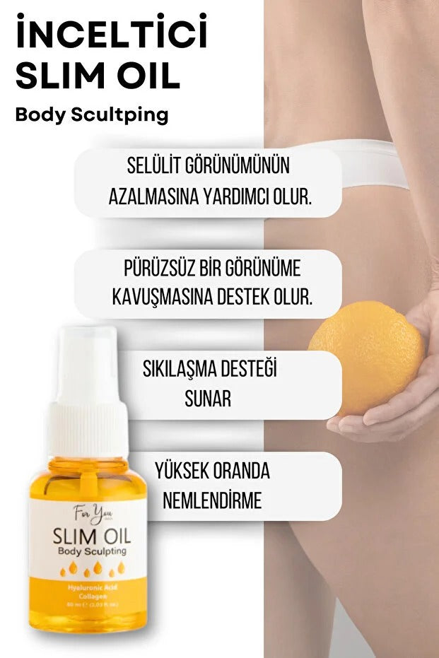 İnceltmeye Ve Sıkılaştırmaya Yardımcı Selülit Karşıtı Slim Oil, Yağ 60 ml