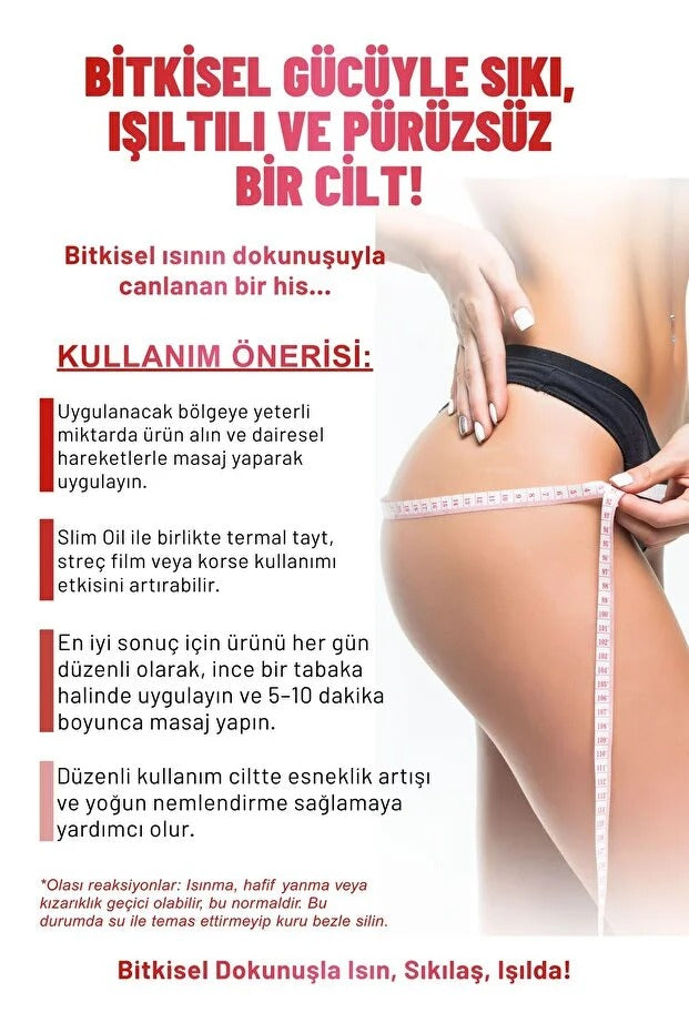 SLİM GEL Slim Oil – Bitkisel Yağ Karışımı ile Sıkılaştırıcı, Nemlendirici Pürüzsüzleştirici Vücut Bakım Yağı
