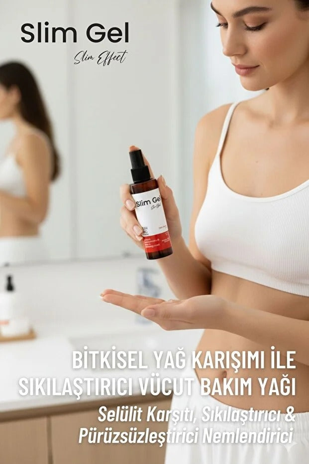 SLİM GEL Slim Oil – Bitkisel Yağ Karışımı ile Sıkılaştırıcı, Nemlendirici Pürüzsüzleştirici Vücut Bakım Yağı