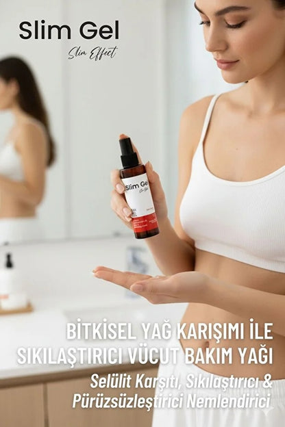 SLİM GEL Slim Oil – Bitkisel Yağ Karışımı ile Sıkılaştırıcı, Nemlendirici Pürüzsüzleştirici Vücut Bakım Yağı