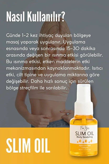 İnceltmeye Ve Sıkılaştırmaya Yardımcı Selülit Karşıtı Slim Oil, Yağ 60 ml