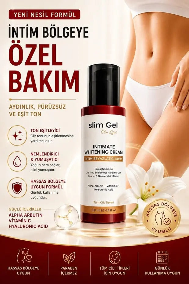 SLİM GEL İntim Genital Bölge Beyazlatıcı • Sıkılaştırıcı • Ton Eşitleyici • Nemlendirici Bakım Kremi